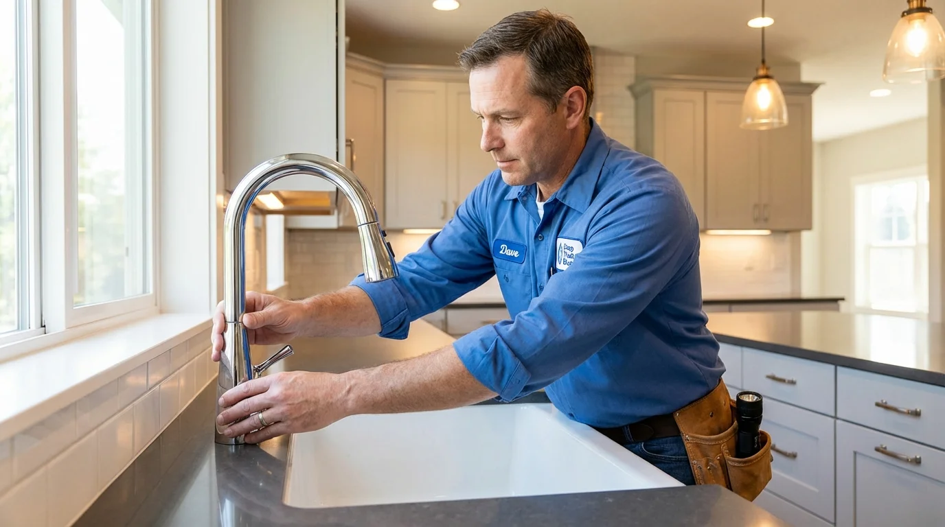 Kitchen faucet installation by Johns Plumbing LLC in Indialantic