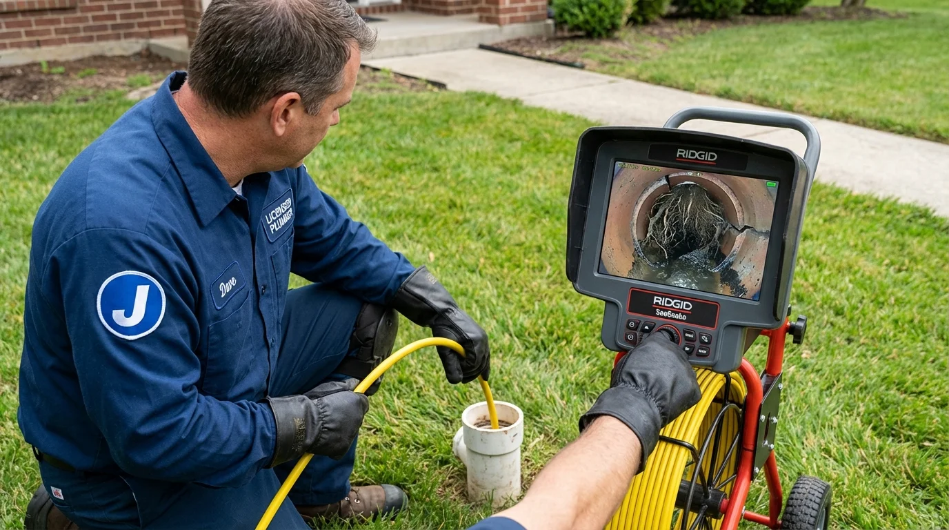 Sewer camera inspection being performed by Johns Plumbing LLC in Indialantic