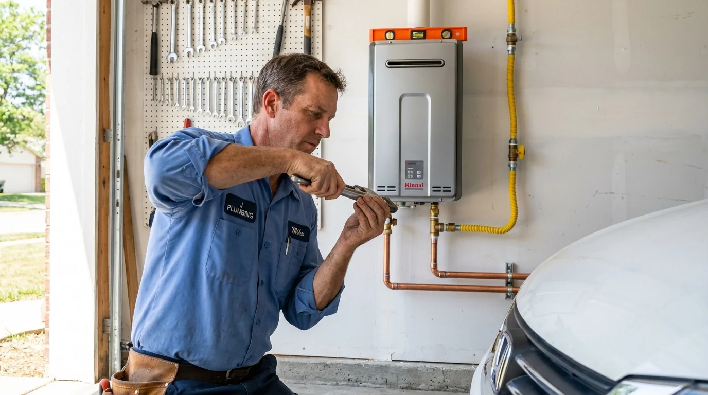 Tankless water heater installation by a Johns Plumbing LLC plumber in Indialantic